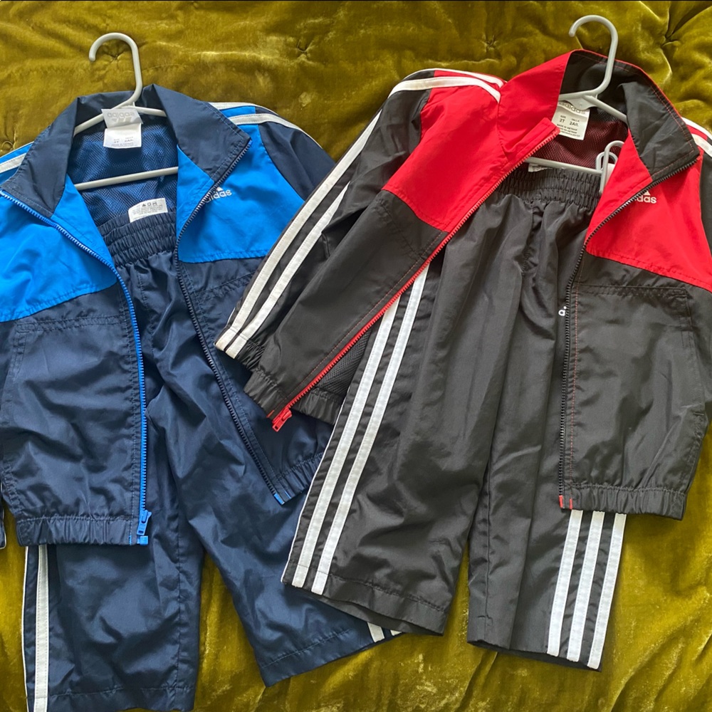 Two Toddler Boy’s Adidas windbreaker tracksuits 2T